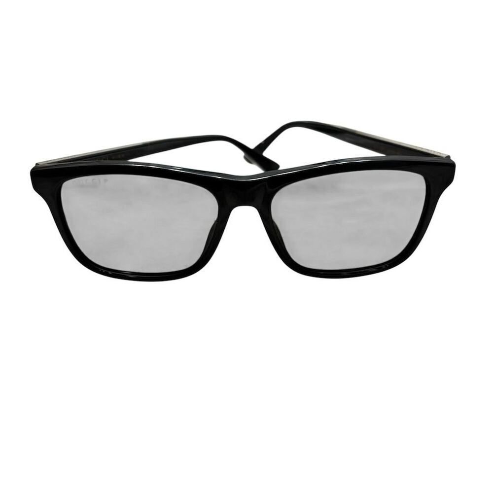 Gucci Unisex Square Sunglasses Black Frame Gray Lens UV400 Protection - Picture 1 of 13